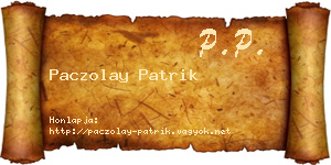 Paczolay Patrik névjegykártya