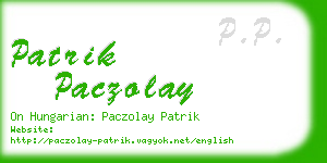 patrik paczolay business card